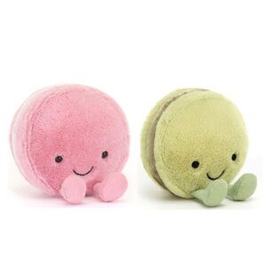 JellyCat Amuseable Max Macaron Pistachio and Mia Macaron 4.7x4" NWT